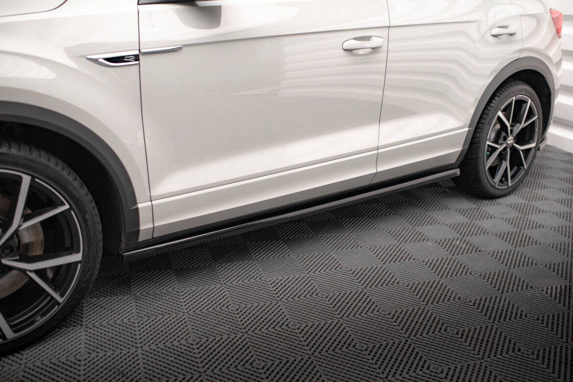 Seitenschweller Ansatz (Paar) passend für VW T-Roc R / R-Line Mk1 schwarz Hochglanz