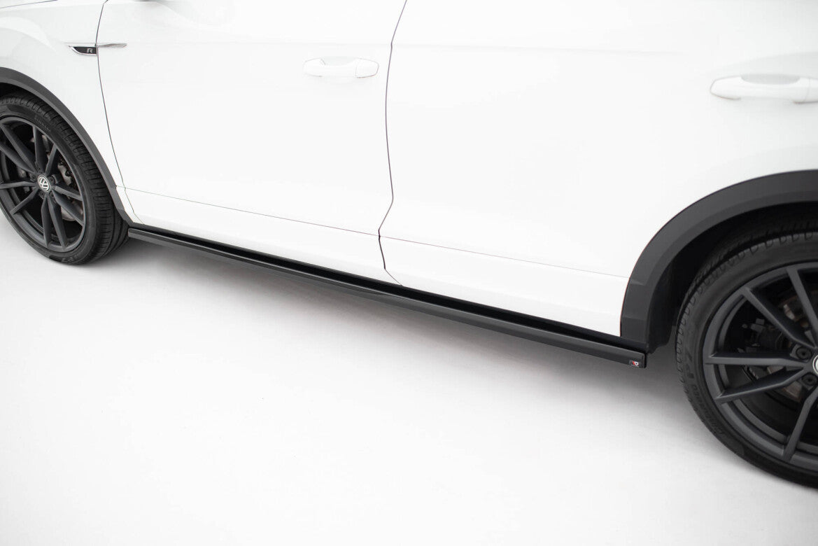 Seitenschweller Ansatz (Paar) passend für VW T-Roc R / R-Line Mk1 schwarz Hochglanz