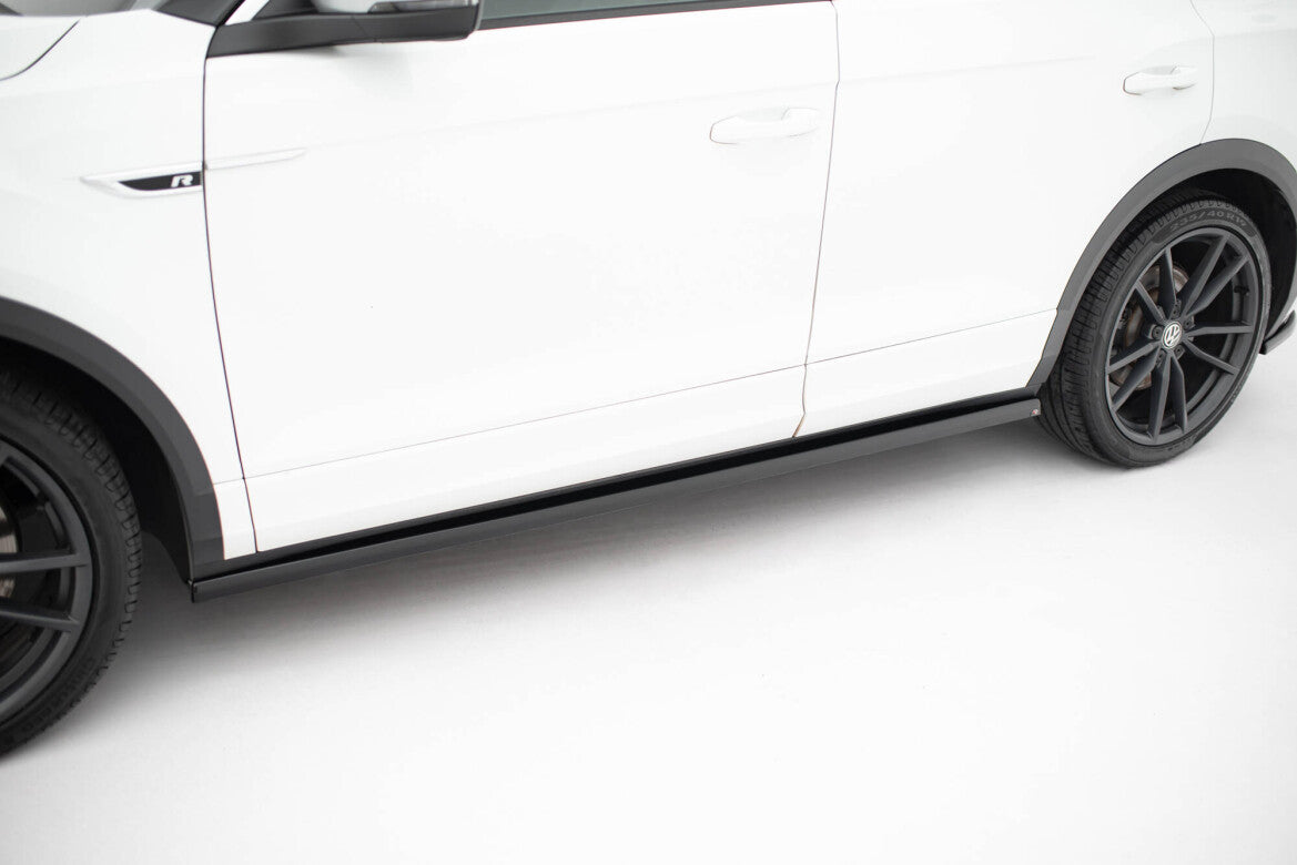 Seitenschweller Ansatz (Paar) passend für VW T-Roc R / R-Line Mk1 schwarz Hochglanz