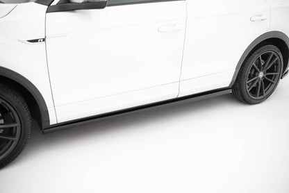 Seitenschweller Ansatz (Paar) passend für VW T-Roc R / R-Line Mk1 schwarz Hochglanz