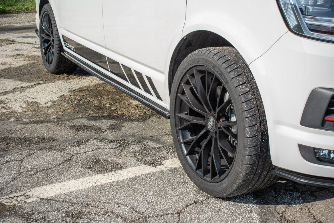 Seitenschweller Ansatz (Paar) passend für VW T6 schwarz Hochglanz