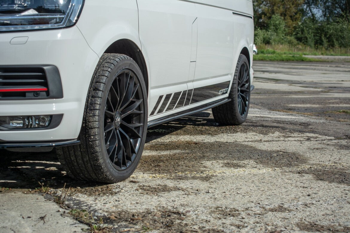 Seitenschweller Ansatz (Paar) passend für VW T6 schwarz Hochglanz