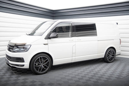 Seitenschweller Ansatz (Paar) passend für VW T6.1 Long schwarz Hochglanz