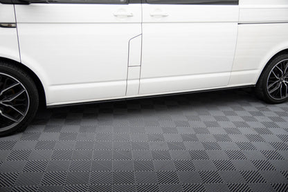Seitenschweller Ansatz (Paar) passend für VW T6.1 Long schwarz Hochglanz