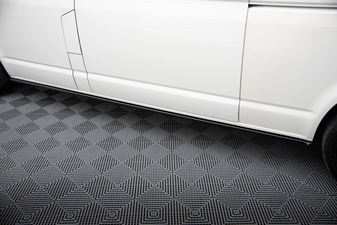 Seitenschweller Ansatz (Paar) passend für VW T6.1 Long schwarz Hochglanz