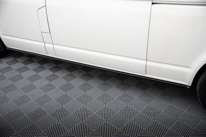 Seitenschweller Ansatz (Paar) passend für VW T6.1 Long schwarz Hochglanz