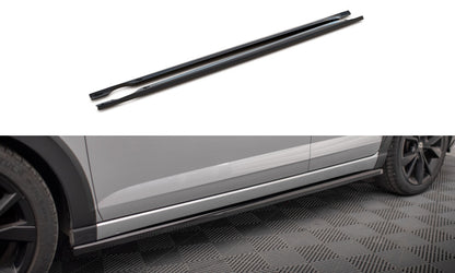 Seitenschweller Ansatz (Paar) passend für VW Taigo R-Line Mk1 schwarz Hochglanz