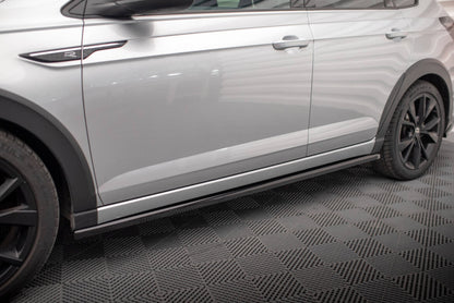 Seitenschweller Ansatz (Paar) passend für VW Taigo R-Line Mk1 schwarz Hochglanz