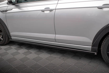 Seitenschweller Ansatz (Paar) passend für VW Taigo R-Line Mk1 schwarz Hochglanz