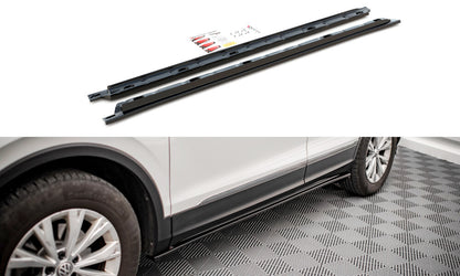Seitenschweller Ansatz (Paar) passend für VW Tiguan Mk2 schwarz Hochglanz