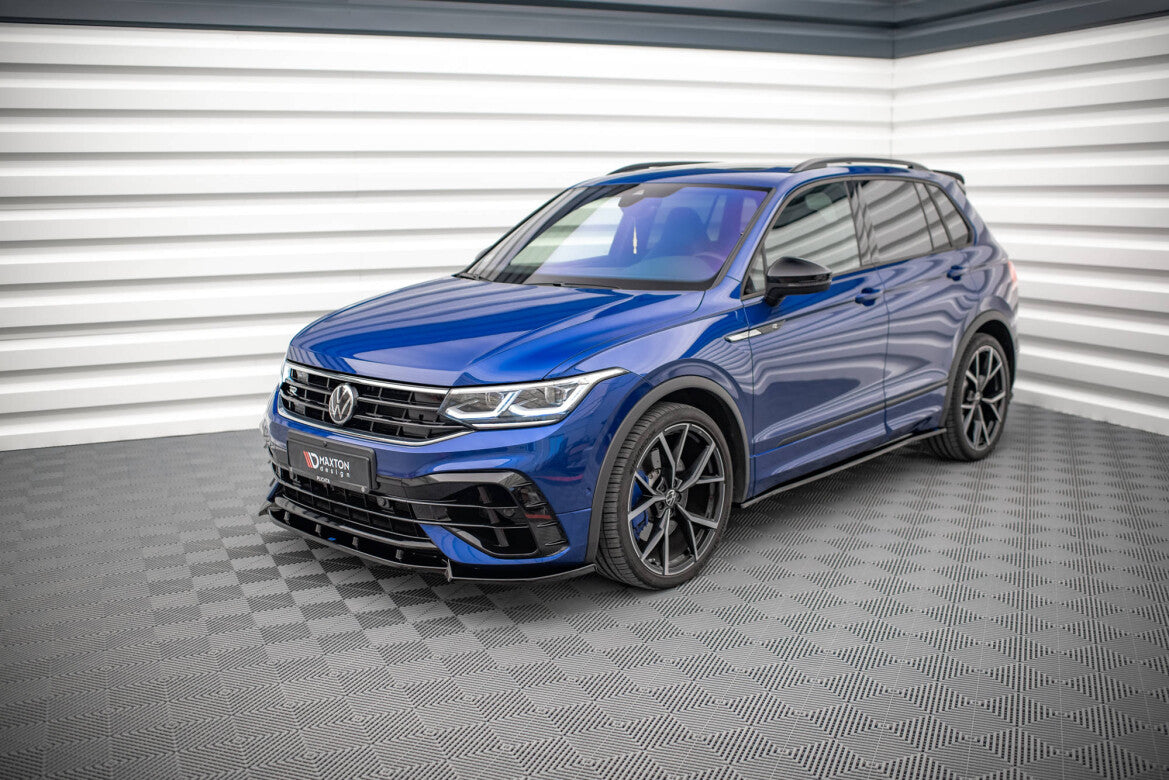 Seitenschweller Ansatz (Paar) passend für VW Tiguan R / R-Line Mk2 FL schwarz Hochglanz