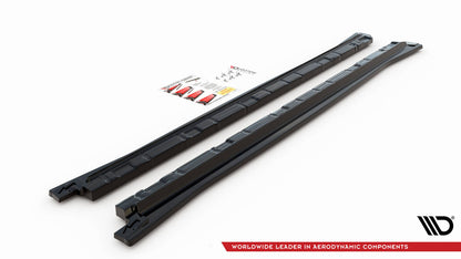 Seitenschweller Ansatz (Paar) passend für VW Tiguan R / R-Line Mk2 FL schwarz Hochglanz