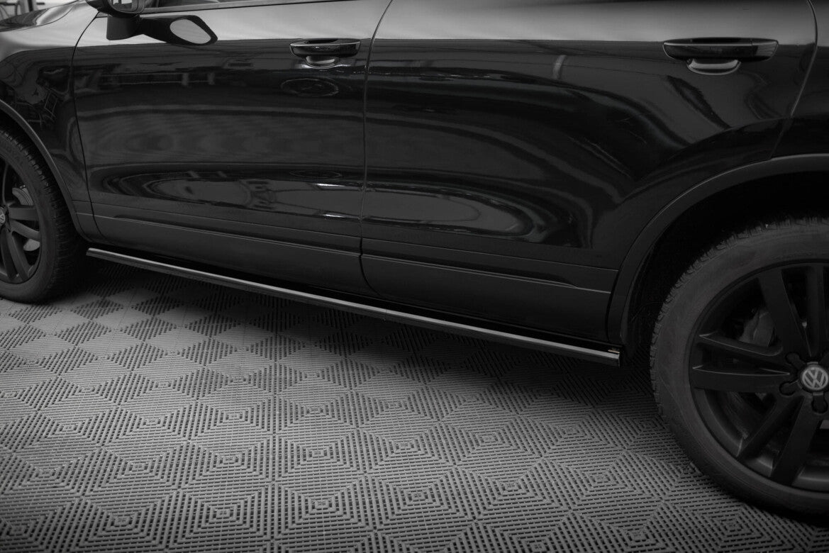 Seitenschweller Ansatz (Paar) passend für VW Touareg Mk2 schwarz Hochglanz