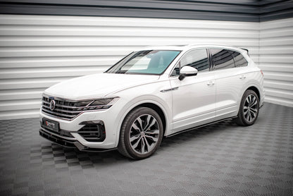 Seitenschweller Ansatz (Paar) passend für VW Touareg R-line Mk3 schwarz Hochglanz