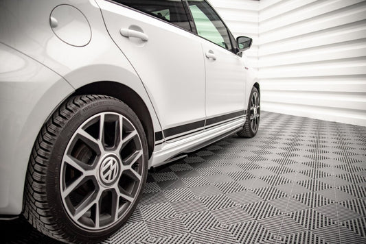 Seitenschweller Ansatz (Paar) passend für VW Up GTI schwarz Hochglanz