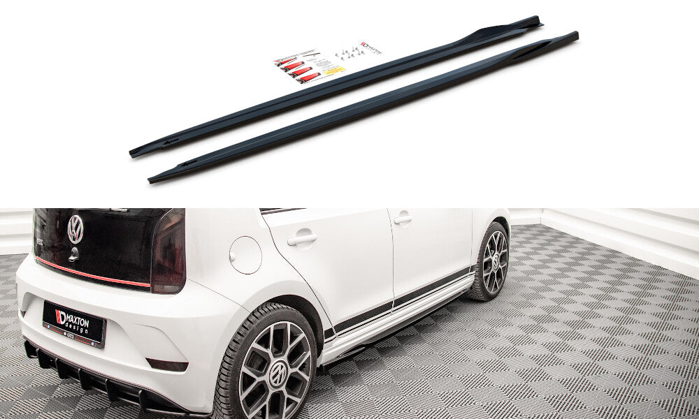 Seitenschweller Ansatz (Paar) passend für VW Up GTI schwarz Hochglanz