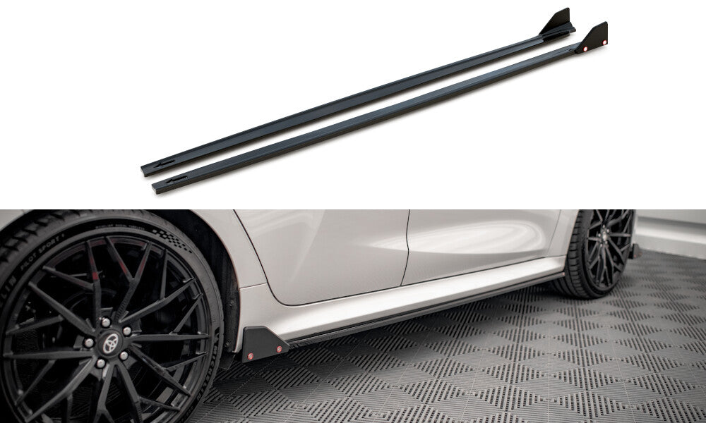 Seitenschweller Ansatz (Paar) V.1 + Flaps passend für Toyota Yaris Mk4