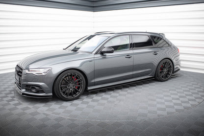 Seitenschweller Ansatz (Paar) V.1 passend für Audi A6 / A6 C7 S-line/ S6 C7 FL schwarz Hochglanz