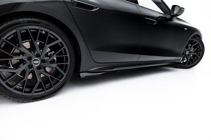 Seitenschweller Ansatz (Paar) V.1 passend für Audi A6 S-Line C9 schwarz Hochglanz