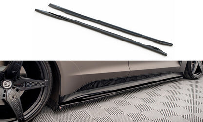 Seitenschweller Ansatz (Paar) V.1 passend für Audi e-Tron GT / RS GT Mk1 schwarz Hochglanz