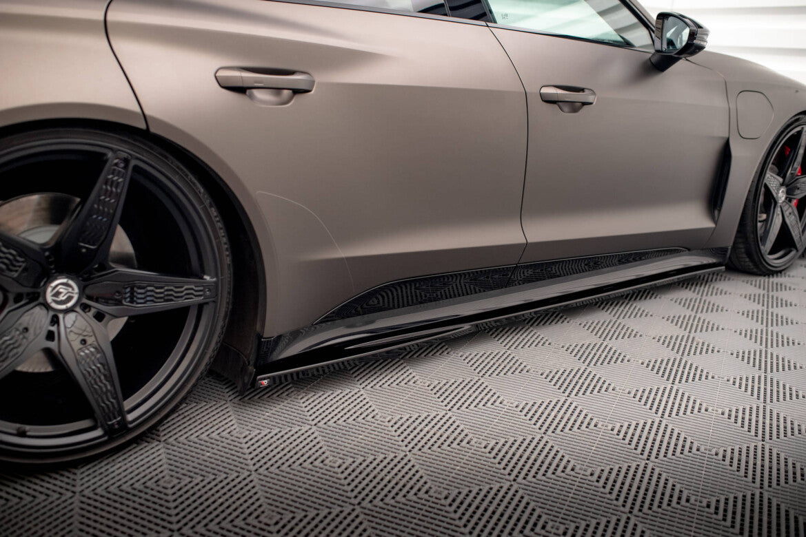 Seitenschweller Ansatz (Paar) V.1 passend für Audi e-Tron GT / RS GT Mk1 schwarz Hochglanz