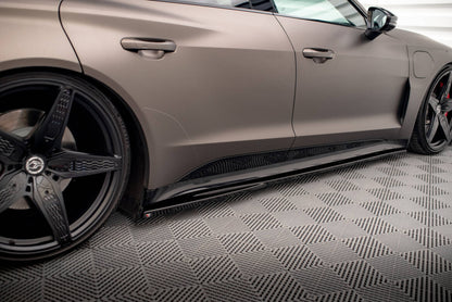 Seitenschweller Ansatz (Paar) V.1 passend für Audi e-Tron GT / RS GT Mk1 schwarz Hochglanz