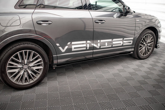 Seitenschweller Ansatz (Paar) V.1 passend für Audi Q3 S-Line / RSQ3 F3 schwarz Hochglanz