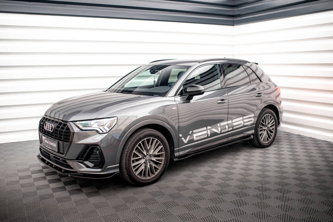 Seitenschweller Ansatz (Paar) V.1 passend für Audi Q3 S-Line / RSQ3 F3 schwarz Hochglanz