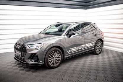 Seitenschweller Ansatz (Paar) V.1 passend für Audi Q3 S-Line / RSQ3 F3 schwarz Hochglanz