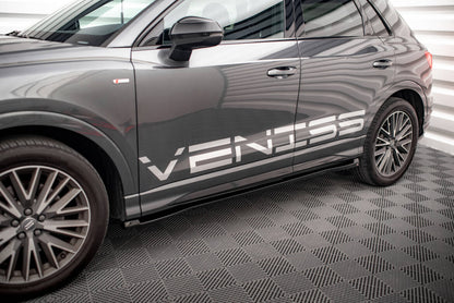 Seitenschweller Ansatz (Paar) V.1 passend für Audi Q3 S-Line / RSQ3 F3 schwarz Hochglanz