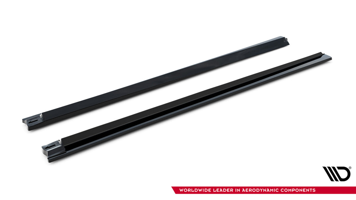 Seitenschweller Ansatz (Paar) V.1 passend für Audi Q8 S-line / SQ8 Mk1 FL schwarz Hochglanz