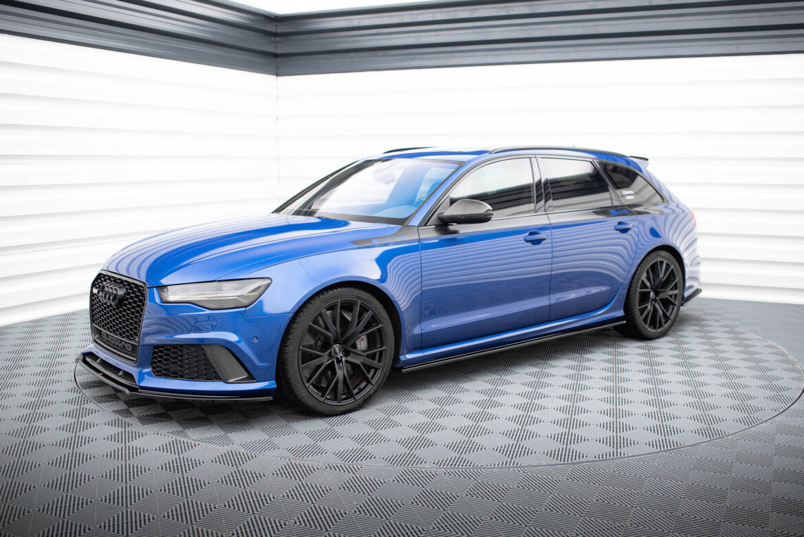 Seitenschweller Ansatz (Paar) V.1 passend für Audi RS6 C7 / C7 FL schwarz Hochglanz