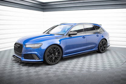 Seitenschweller Ansatz (Paar) V.1 passend für Audi RS6 C7 / C7 FL schwarz Hochglanz