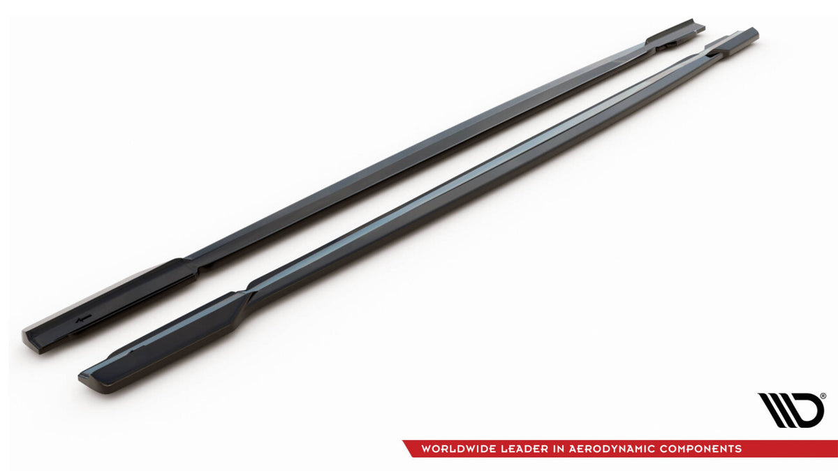 Seitenschweller Ansatz (Paar) V.1 passend für Audi RS6 C8 / C8 FL schwarz Hochglanz