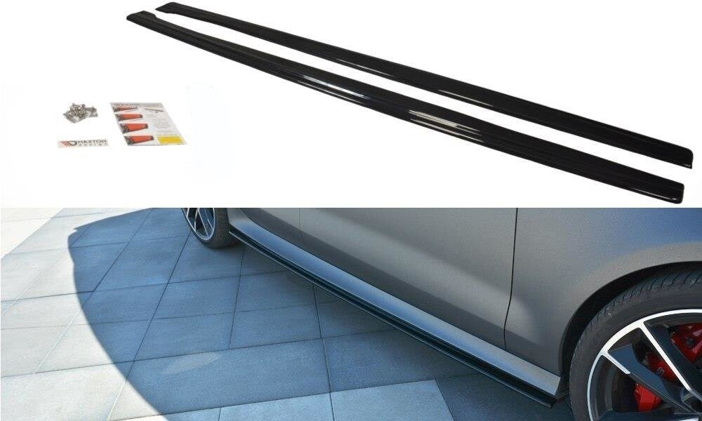 Seitenschweller Ansatz (Paar) V.1 passend für Audi RS7 C7 schwarz Hochglanz