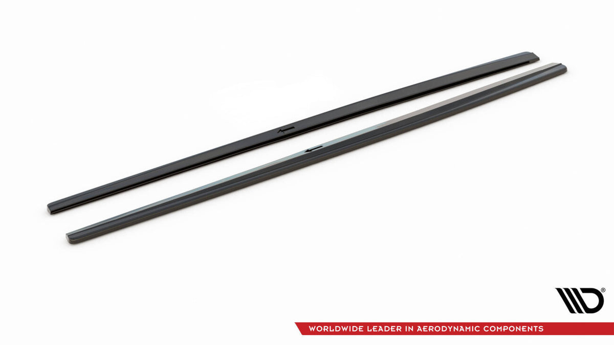 Seitenschweller Ansatz (Paar) V.1 passend für Audi S3 / A3 S-Line 8V / 8V FL Limousine schwarz Hochglanz
