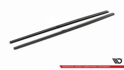 Seitenschweller Ansatz (Paar) V.1 passend für Audi S3 / A3 S-Line 8V / 8V FL Limousine schwarz Hochglanz