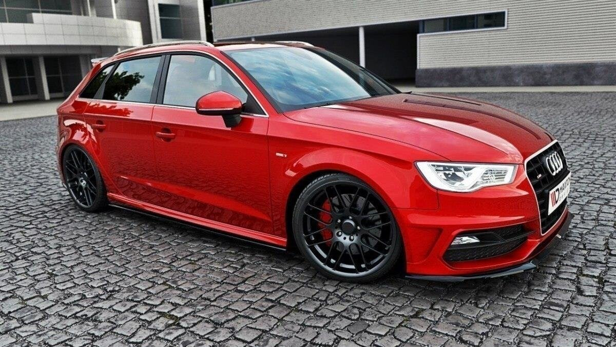 Seitenschweller Ansatz (Paar) V.1 passend für Audi S3 / A3 S-Line Sportback 8V / 8V FL schwarz Hochglanz