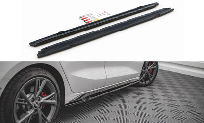 Seitenschweller Ansatz (Paar) V.1 passend für Audi S3 / A3 S-Line Sportback / Limousine 8Y / 8Y FL schwarz Hochglanz