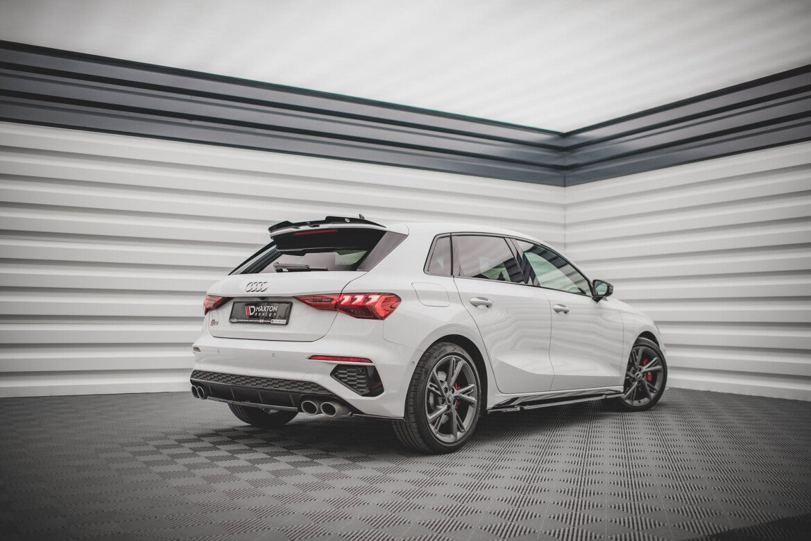 Seitenschweller Ansatz (Paar) V.1 passend für Audi S3 / A3 S-Line Sportback / Limousine 8Y / 8Y FL schwarz Hochglanz