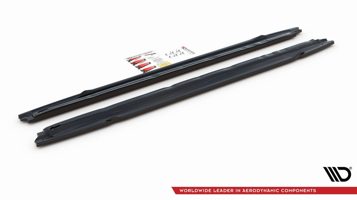 Seitenschweller Ansatz (Paar) V.1 passend für Audi S3 / A3 S-Line Sportback / Limousine 8Y / 8Y FL schwarz Hochglanz