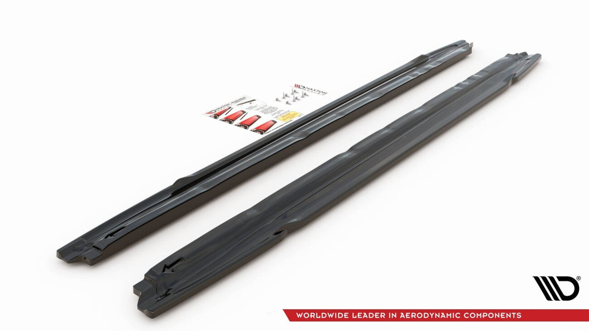 Seitenschweller Ansatz (Paar) V.1 passend für Audi S3 / A3 S-Line Sportback / Limousine 8Y / 8Y FL schwarz Hochglanz