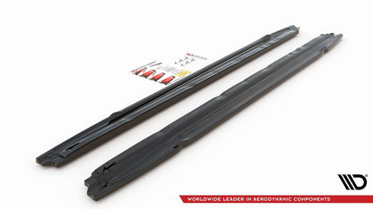 Seitenschweller Ansatz (Paar) V.1 passend für Audi S3 / A3 S-Line Sportback / Limousine 8Y / 8Y FL schwarz Hochglanz