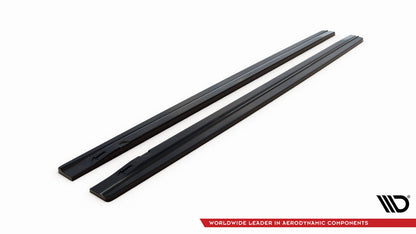 Seitenschweller Ansatz (Paar) V.1 passend für Audi S4 / A4 / A4 S-Line Limousine / Avant B8 / B8 FL schwarz Hochglanz