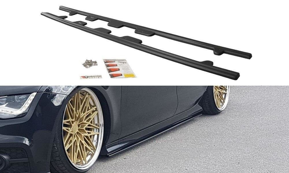 Seitenschweller Ansatz (Paar) V.1 passend für Audi S7 / A7 S-Line C7 schwarz Hochglanz