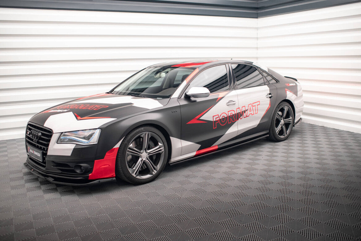 Seitenschweller Ansatz (Paar) V.1 passend für Audi S8 D4 schwarz Hochglanz