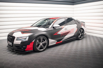 Seitenschweller Ansatz (Paar) V.1 passend für Audi S8 D4 schwarz Hochglanz