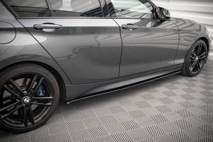 Seitenschweller Ansatz (Paar) V.1 passend für BMW 1er F20 M135i / M140i / M-Paket schwarz Hochglanz
