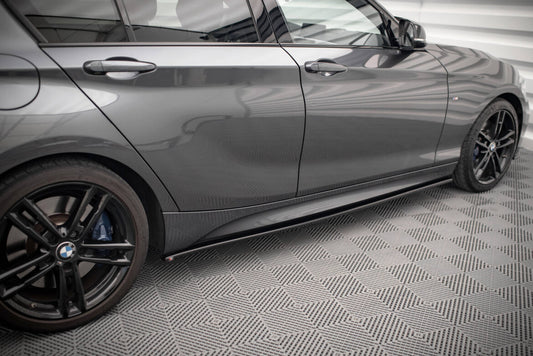 Seitenschweller Ansatz (Paar) V.1 passend für BMW 1er F20 M135i / M140i / M-Paket schwarz Hochglanz