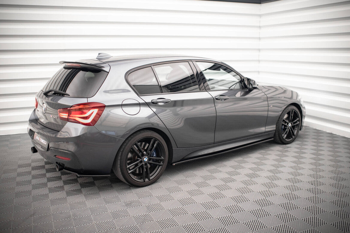 Seitenschweller Ansatz (Paar) V.1 passend für BMW 1er F20 M135i / M140i / M-Paket schwarz Hochglanz